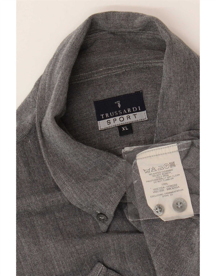 Trussardi Mens Shirt XL Grey Viscose