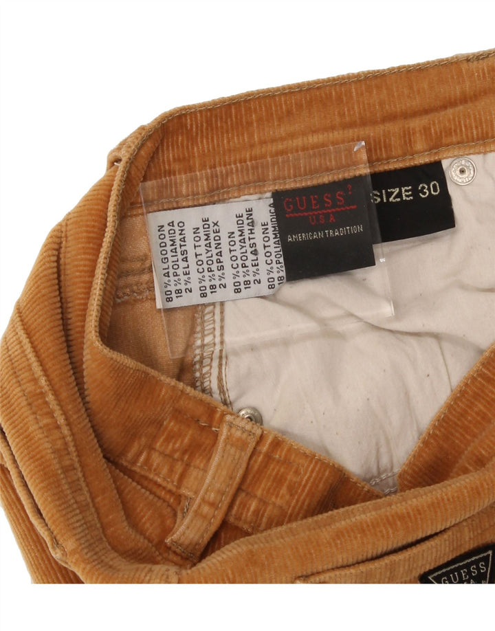 GUESS Womens Straight Corduroy Trousers W30 L31 Brown Cotton Vintage Guess and Second-Hand Guess from Messina Hembry 