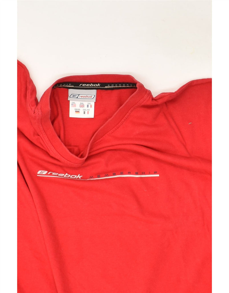 REEBOK Mens Graphic T-Shirt Top 2XL Red Cotton | Vintage Reebok | Thrift | Second-Hand Reebok | Used Clothing | Messina Hembry 