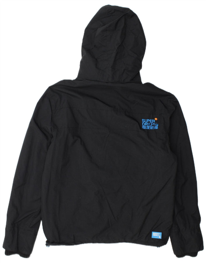 Superdry Womens Graphic Windbreaker Jacket UK 16 Large Black