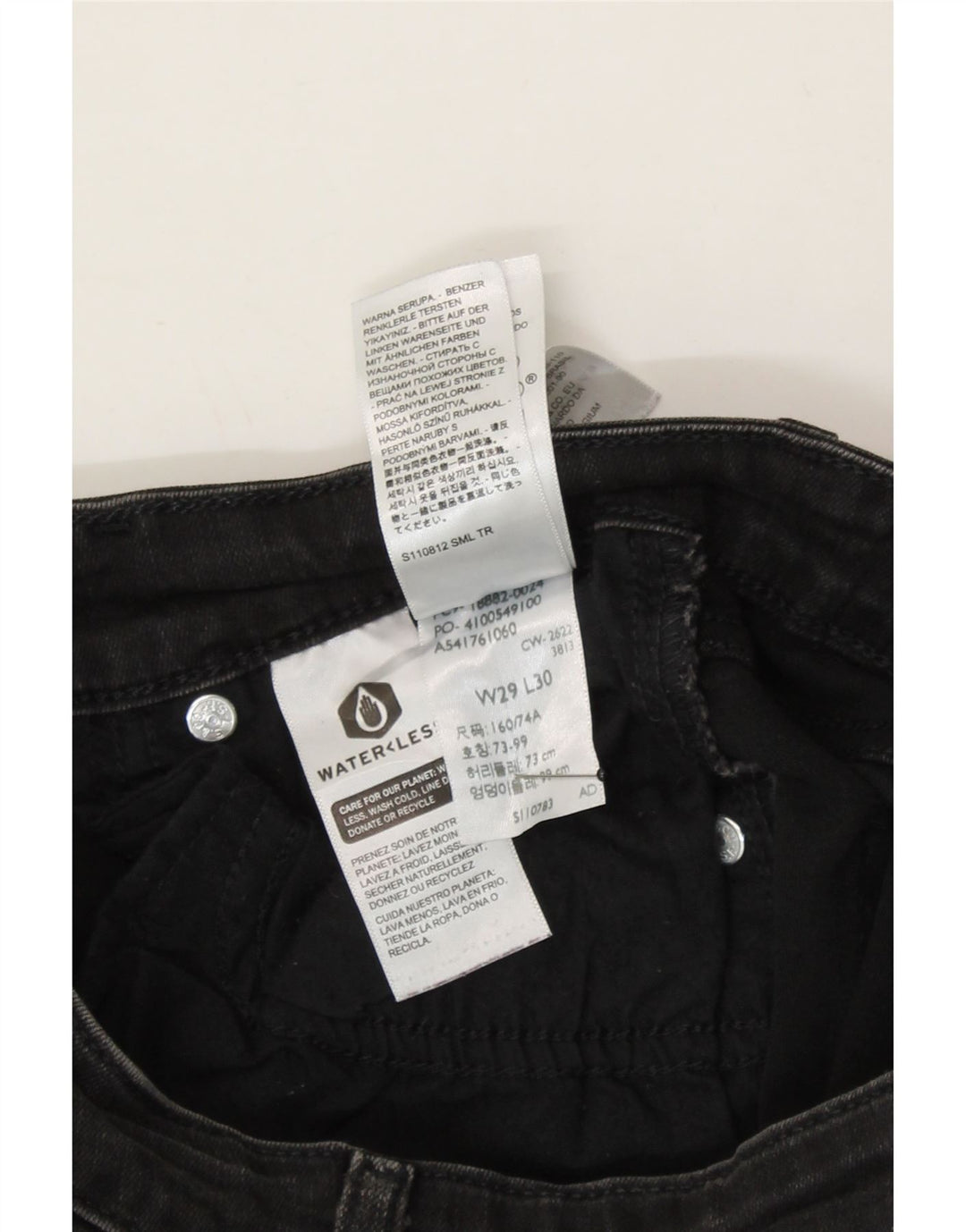 LEVI'S Womens Skinny Jeans W29 L30 Black Cotton Vintage Levi's and Second-Hand Levi's from Messina Hembry 