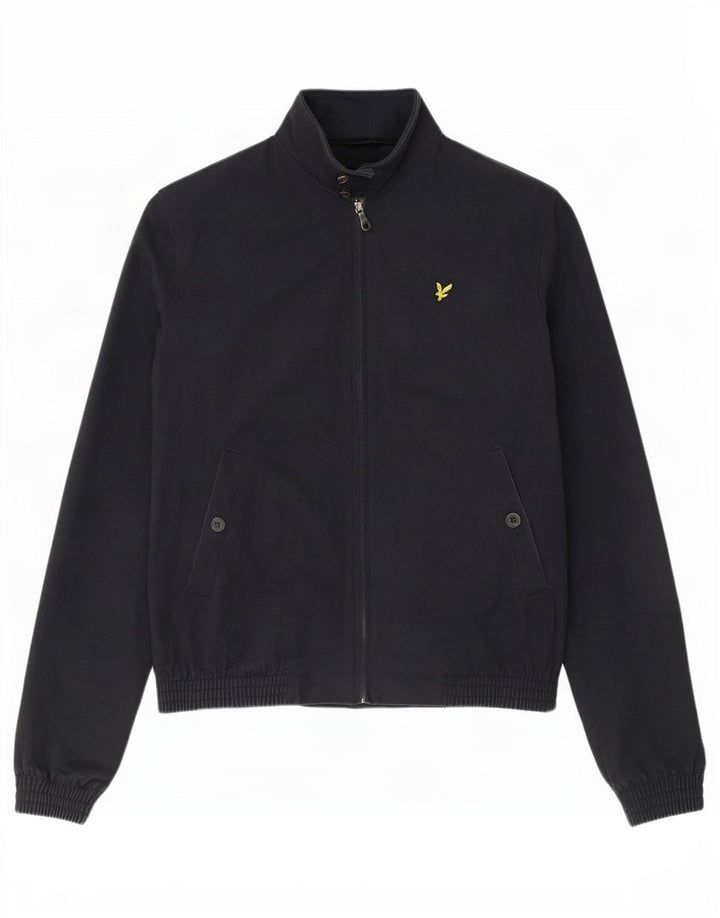 Lyle & Scott Mens Bomber Jacket UK 40 Large Navy Blue Cotton