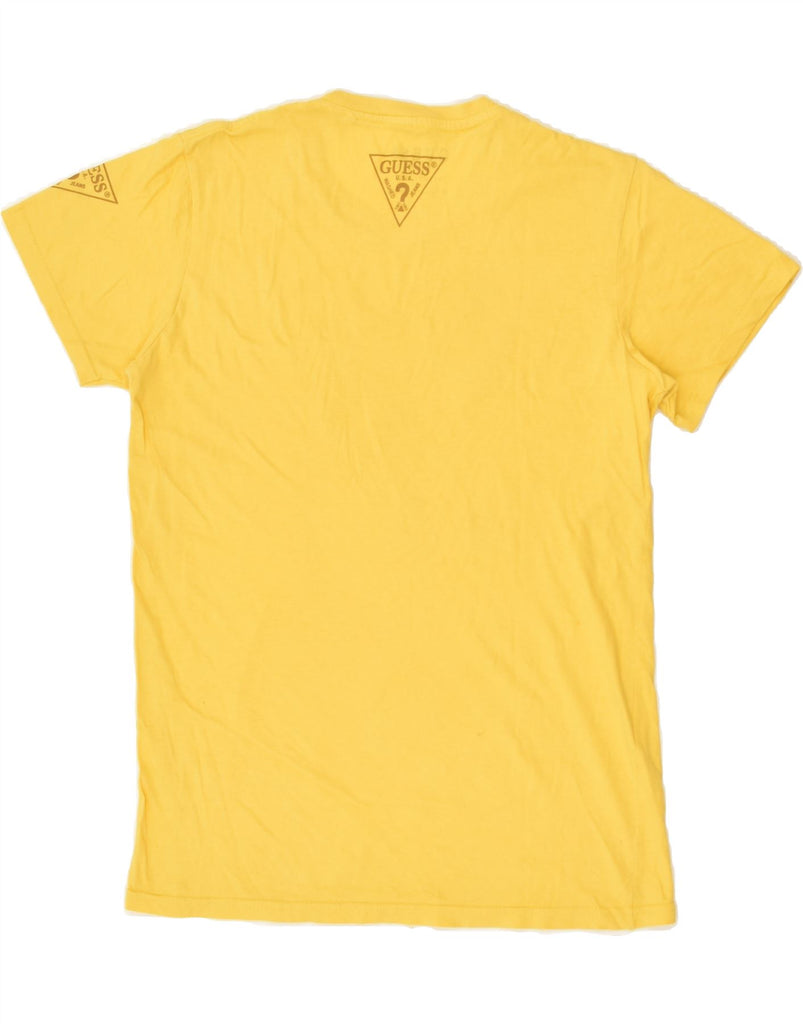 GUESS Mens Slim Fit Graphic T-Shirt Top Small Yellow | Vintage Guess | Thrift | Second-Hand Guess | Used Clothing | Messina Hembry 