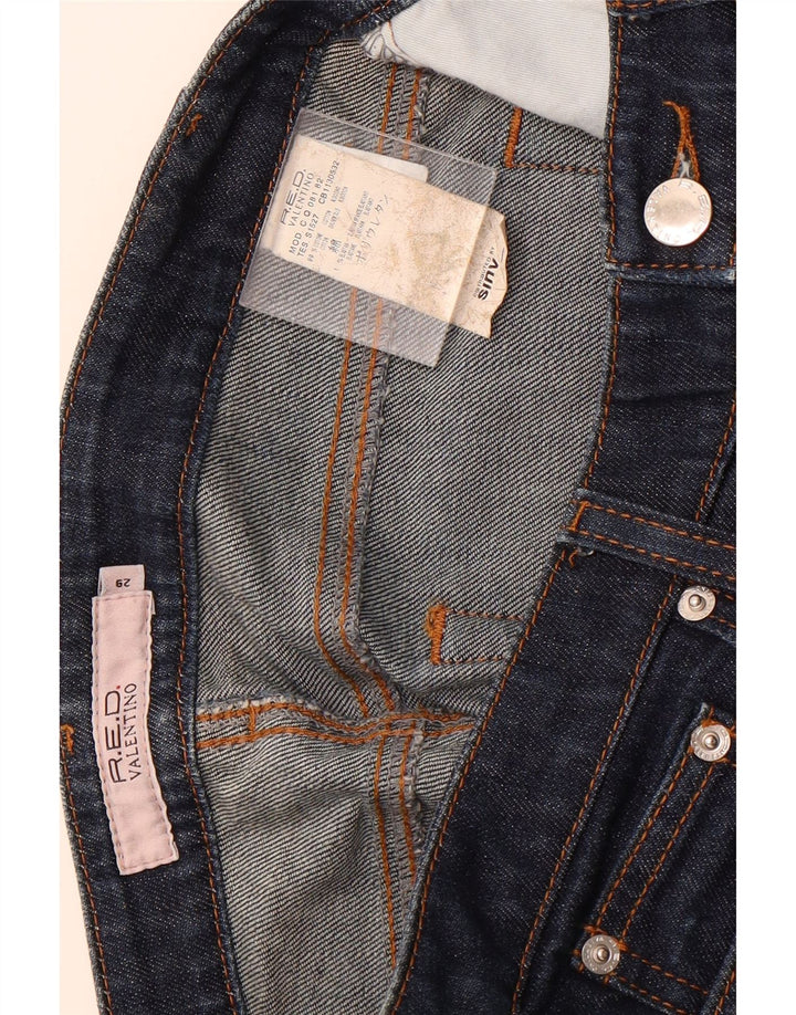 VALENTINO Womens Straight Jeans W29 L27 Navy Blue Cotton