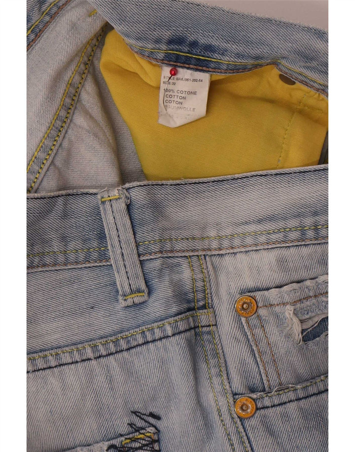 A-Style Womens Distressed Skinny Jeans W32 L30 Blue Cotton
