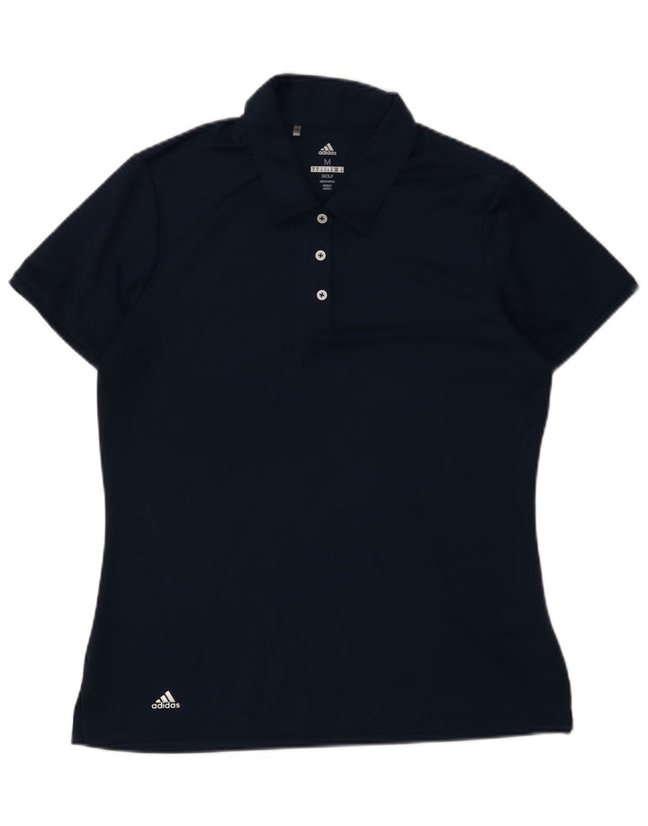 Adidas Womens Golf Polo shirt UK 14 Medium Navy Blue Polyester