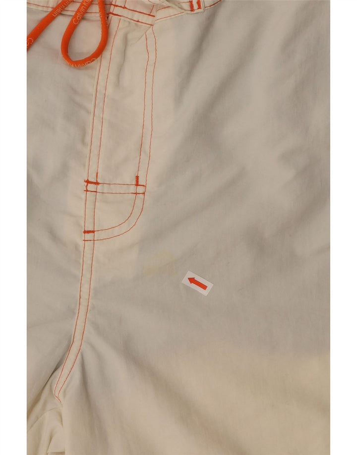 CALVIN KLEIN Mens Swimming Shorts Medium  White