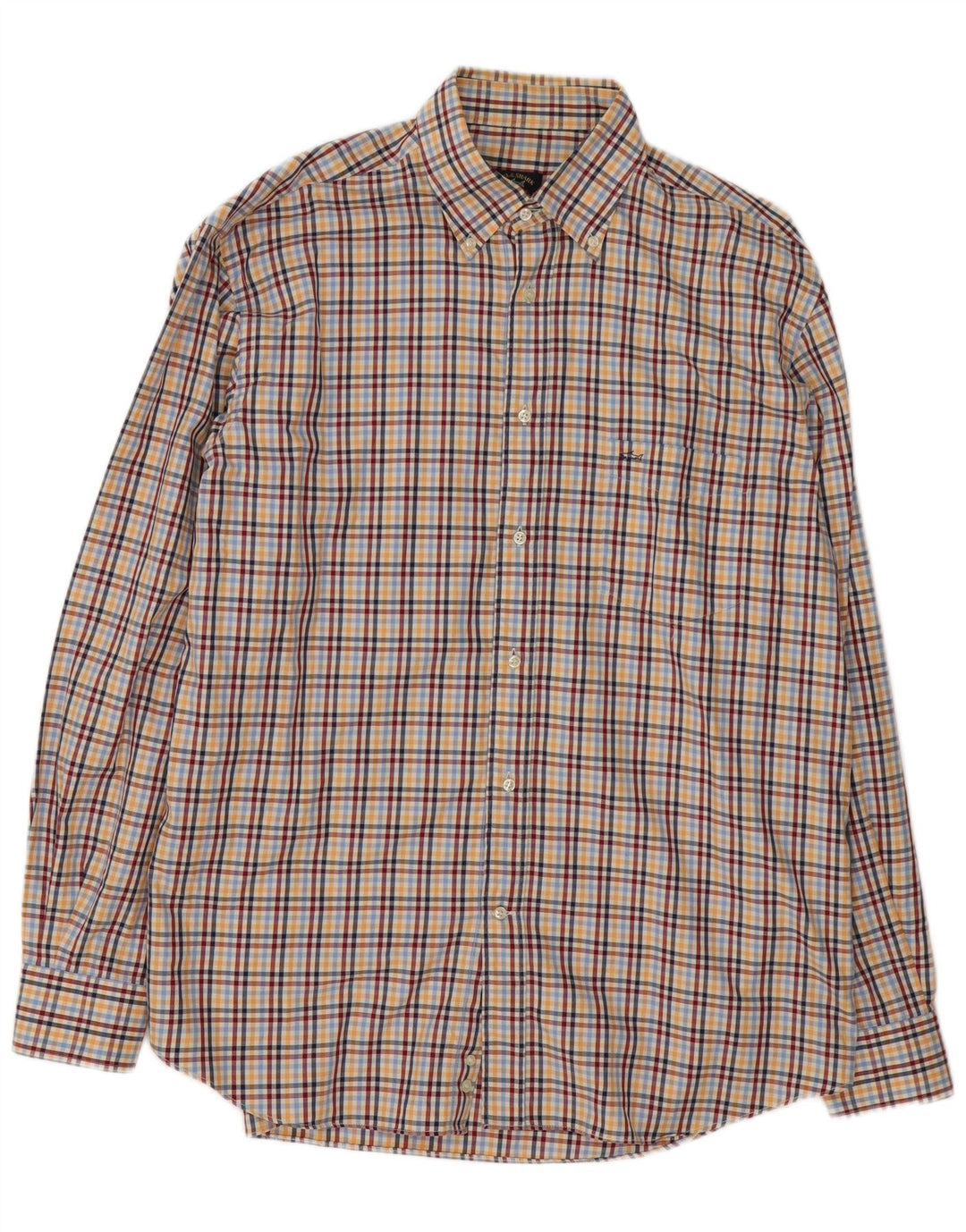 Paul & Shark Mens Flannel Shirt Size 43 XL Multicoloured Check Cotton
