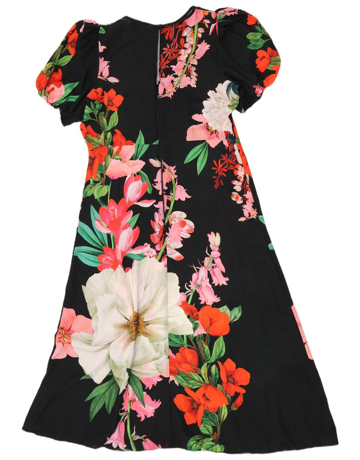 Lipsy Womens Maxi Dress UK 16 Large  Black Floral Polyester