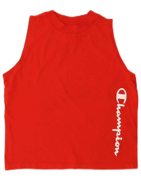 Champion Womens Graphic Vest Top UK 10 Small Red Cotton