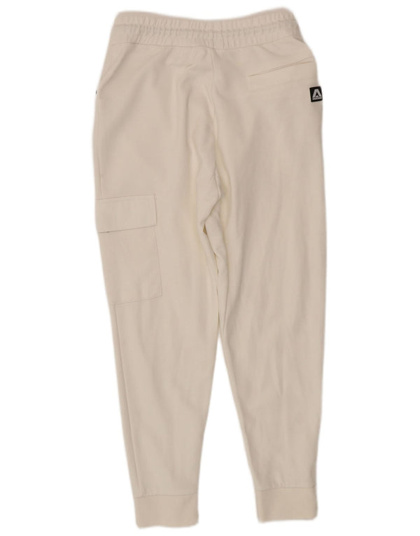 Zara Mens Cargo Tracksuit Trousers Joggers Small White Cotton