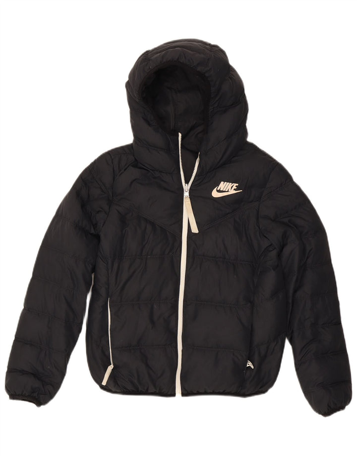 Nike Womens Oversized Hooded Reversible Padded Jacket UK 6 XS Black
