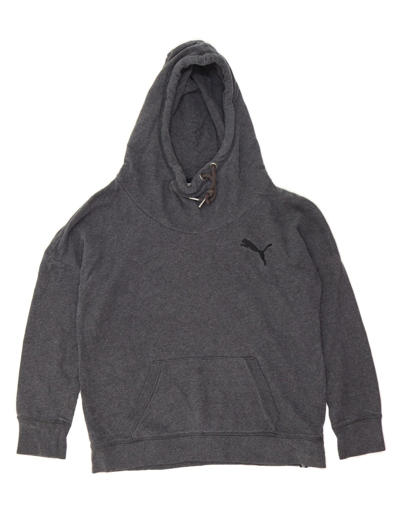 PUMA Womens Oversized Hoodie Jumper UK 14 Large Grey Cotton Vintage Puma and Second-Hand Puma from Messina Hembry 