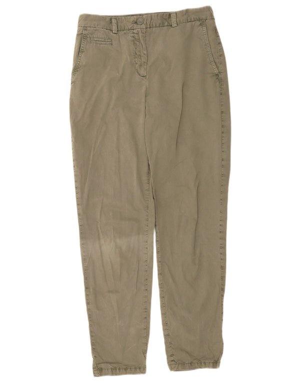 Marks & Spencer Womens Tapered Chino Trousers UK 8 Small W26 L28 Khaki
