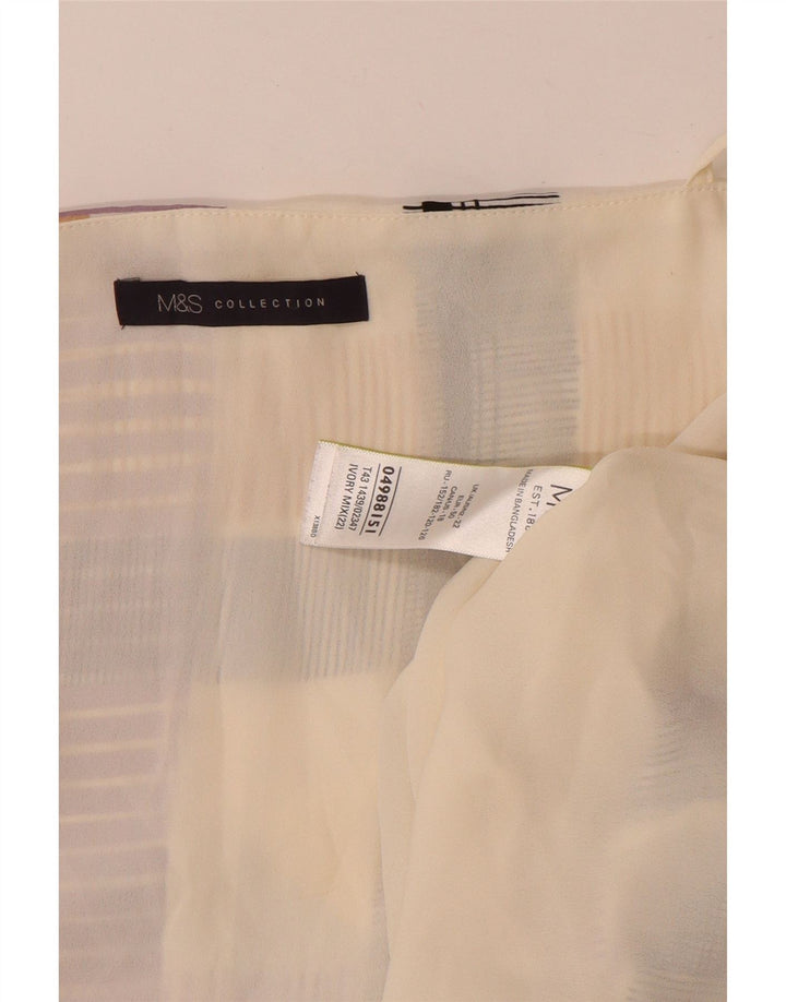 Marks & Spencer Womens Crop Cami Top UK 22 3XL Beige Check Polyester