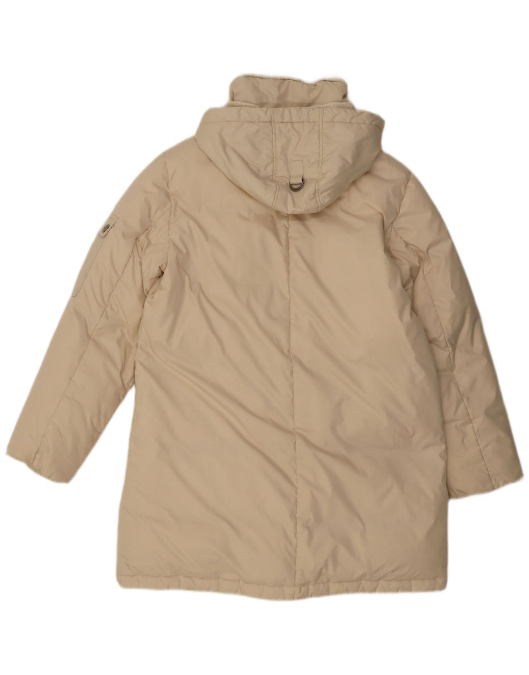 Dkny Womens Hooded Padded Coat UK 14 Large Beige Polyester