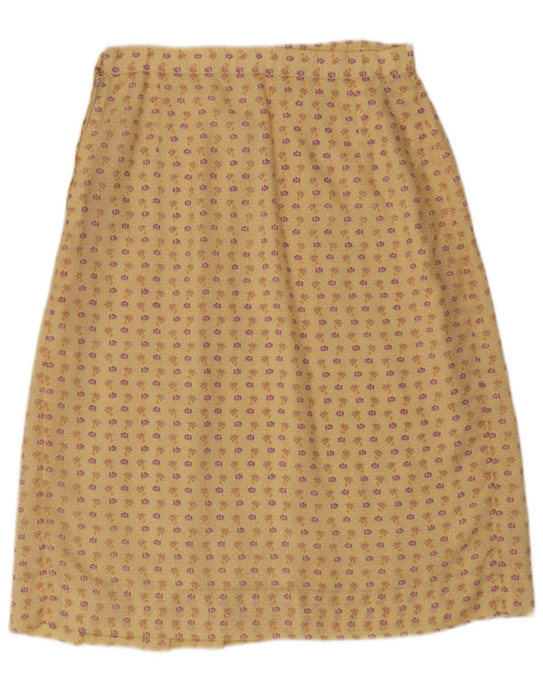 Vintage Womens A-Line Skirt W30 Medium Yellow Floral