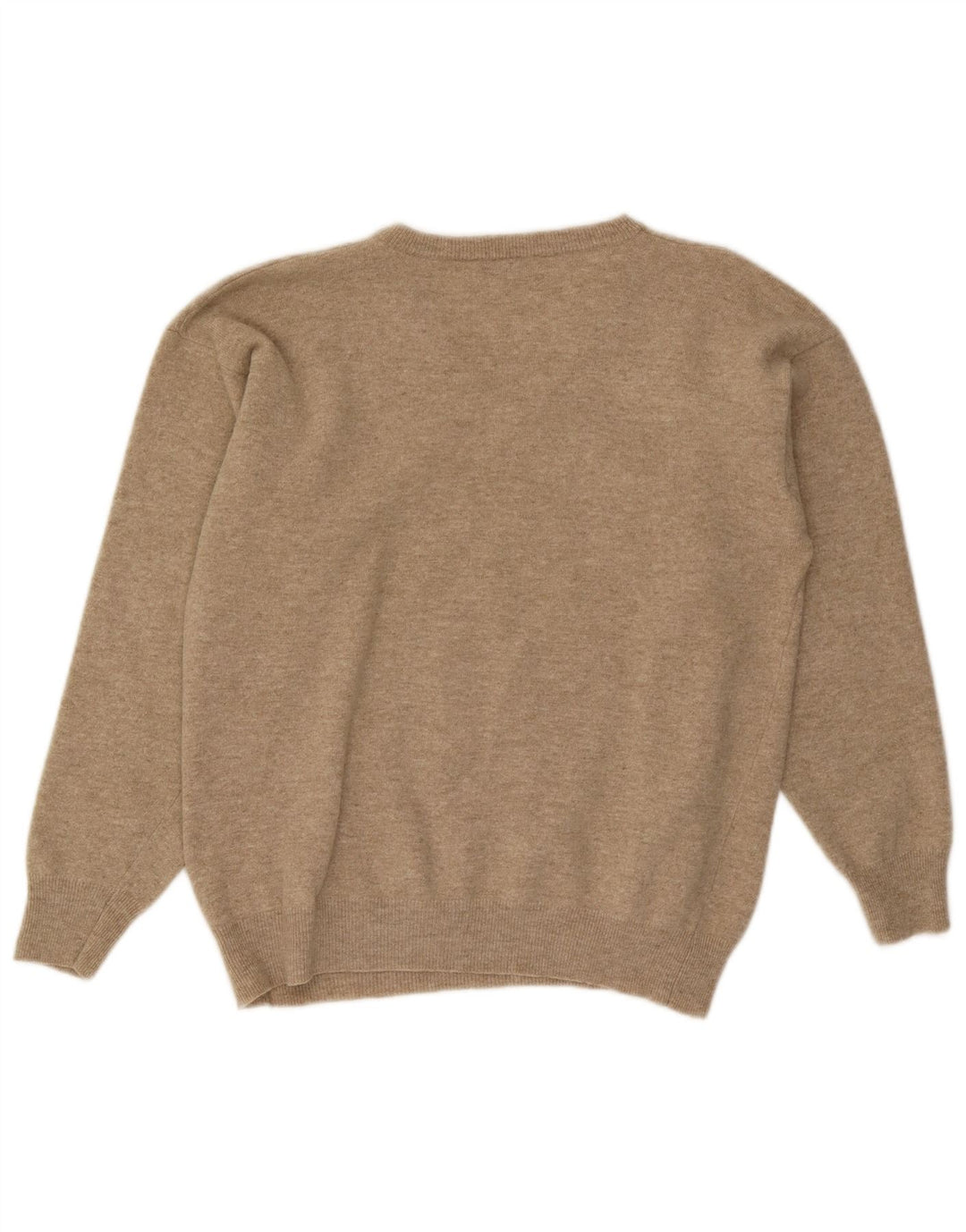 Pierre Cardin Mens V-Neck Jumper Sweater IT 52 Large Beige Argyle/Diamond