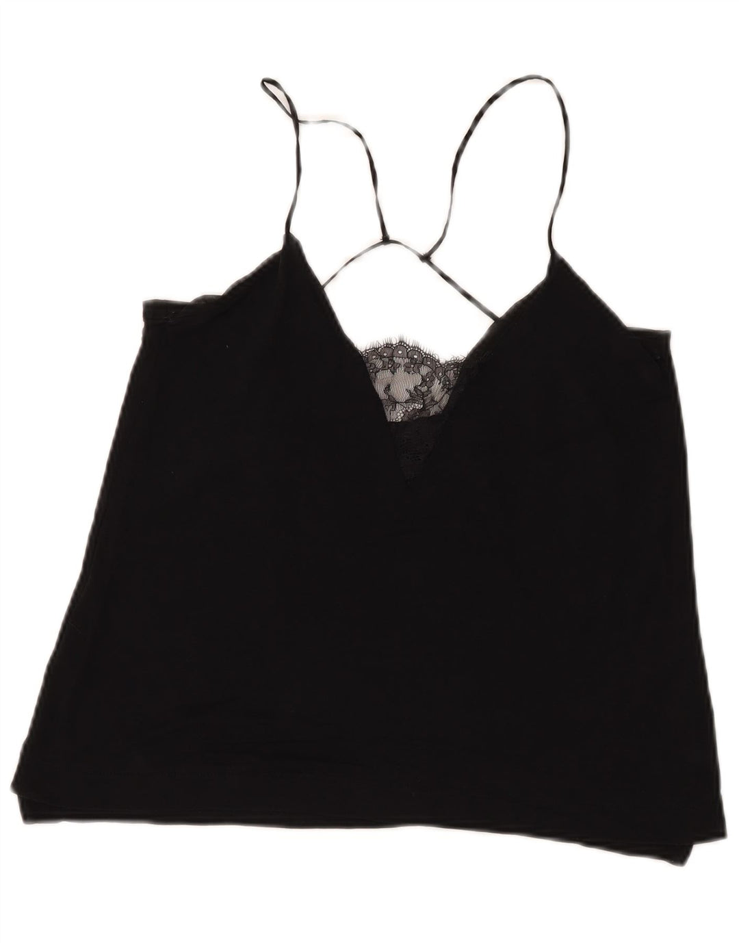 Zara Womens Halter Top UK 12 Medium Black
