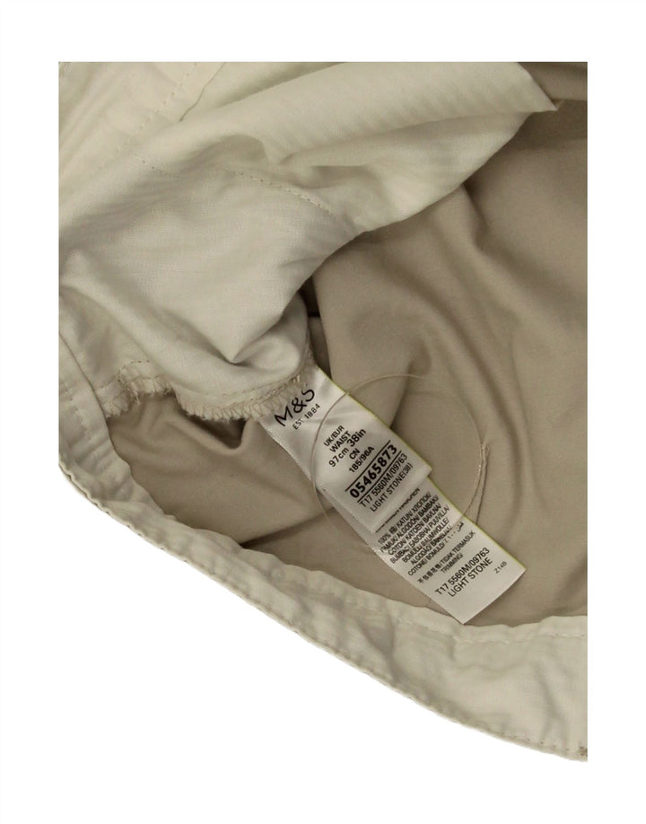 Marks & Spencer Mens Chino Shorts W38 XL Beige Cotton