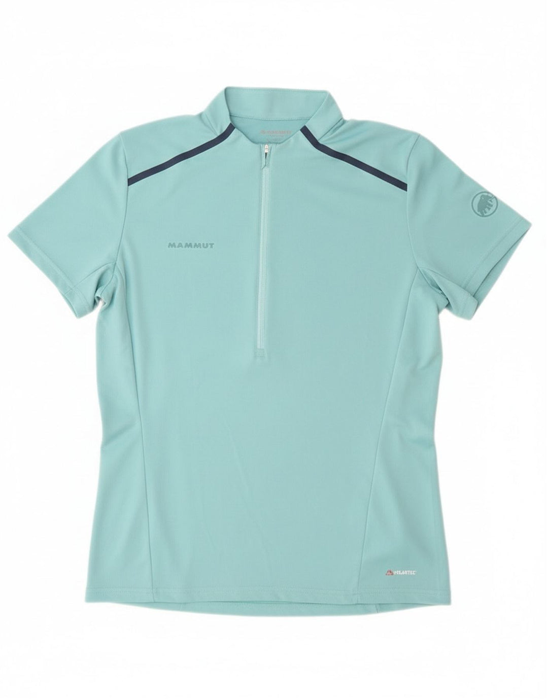 Mammut Mens Polartec Zip Neck T-Shirt Top Large Blue Polyester