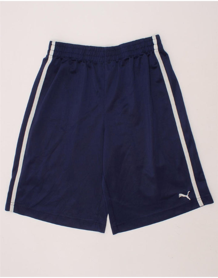 PUMA Boys Sport Shorts 9-10 Years Medium  Navy Blue Polyester Vintage Puma and Second-Hand Puma from Messina Hembry 