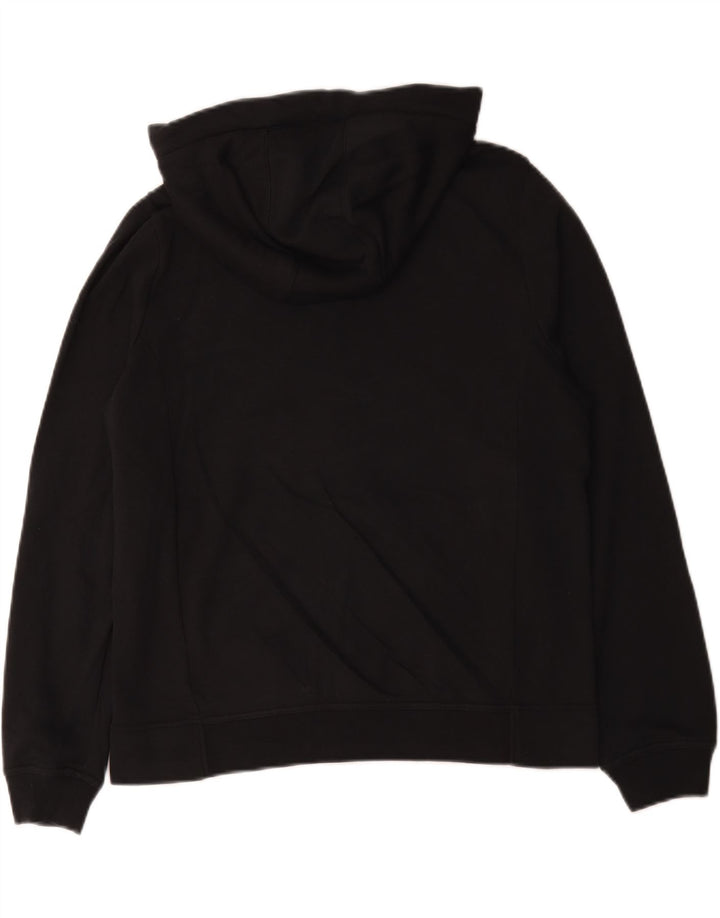 Nike Womens Zip Hoodie Sweater UK 14 Medium Black Cotton