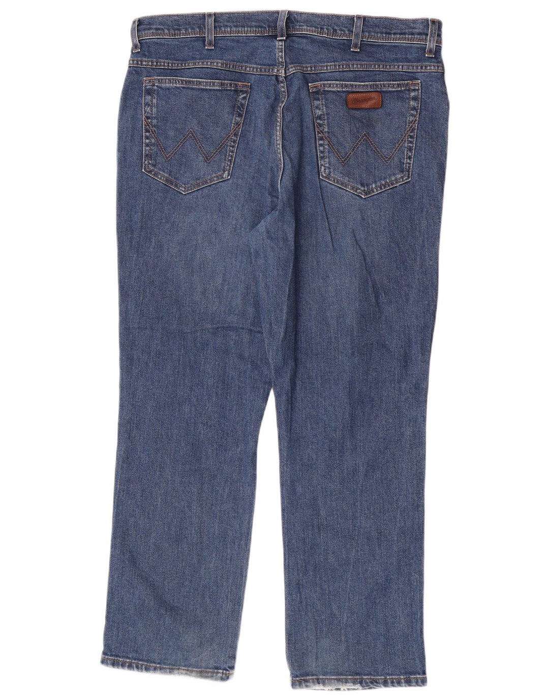 Wrangler Mens Regular Fit Straight Jeans W40 L30 Blue Cotton