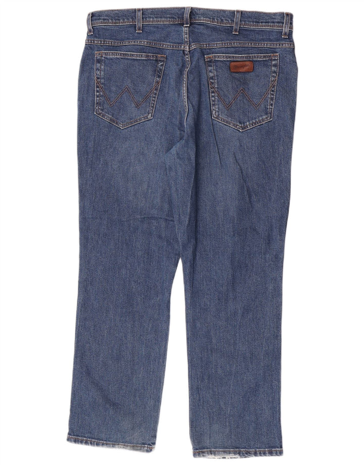 Wrangler Mens Regular Fit Straight Jeans W40 L30 Blue Cotton