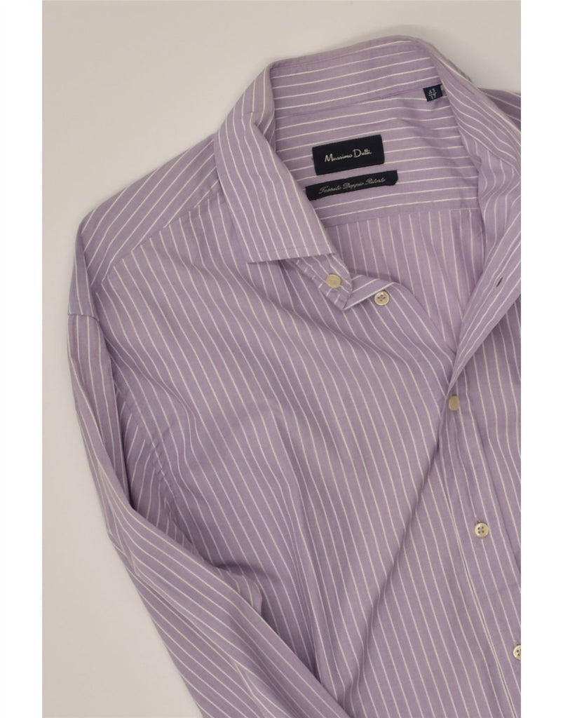 MASSIMO DUTTI Mens Shirt Size 17 42 XL Purple Pinstripe Cotton | Vintage Massimo Dutti | Thrift | Second-Hand Massimo Dutti | Used Clothing | Messina Hembry 