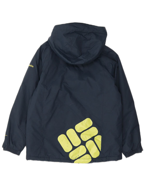 Columbia Boys Omni-Shade Graphic Windbreaker Jacket 10-11 Years Navy Blue