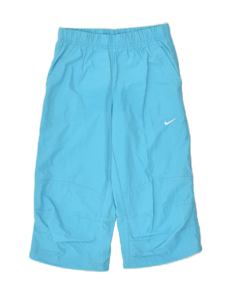 NIKE Boys Capri Tracksuit Trousers 10-11 Years Medium  Blue Polyester | Vintage Nike | Thrift | Second-Hand Nike | Used Clothing | Messina Hembry 