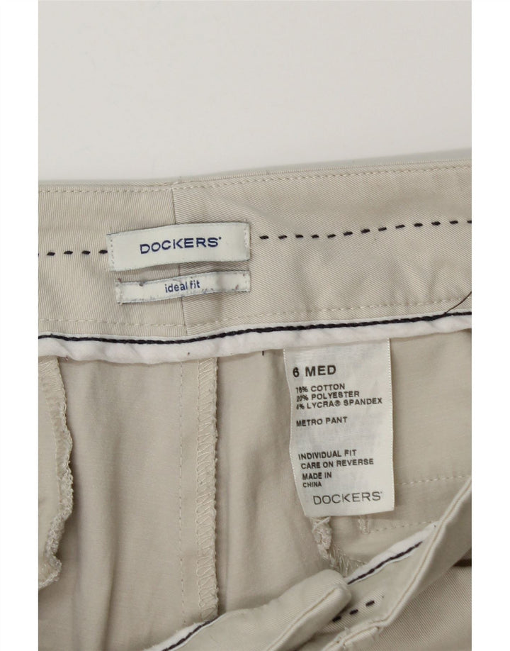 DOCKERS Womens Ideal Fit Casual Trousers US 6 Medium W28 L30 Beige