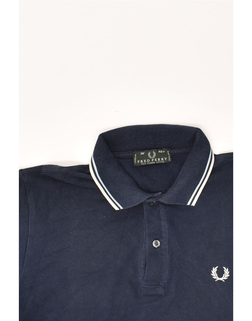 FRED PERRY Mens Polo Shirt Small Navy Blue Cotton | Vintage Fred Perry | Thrift | Second-Hand Fred Perry | Used Clothing | Messina Hembry 