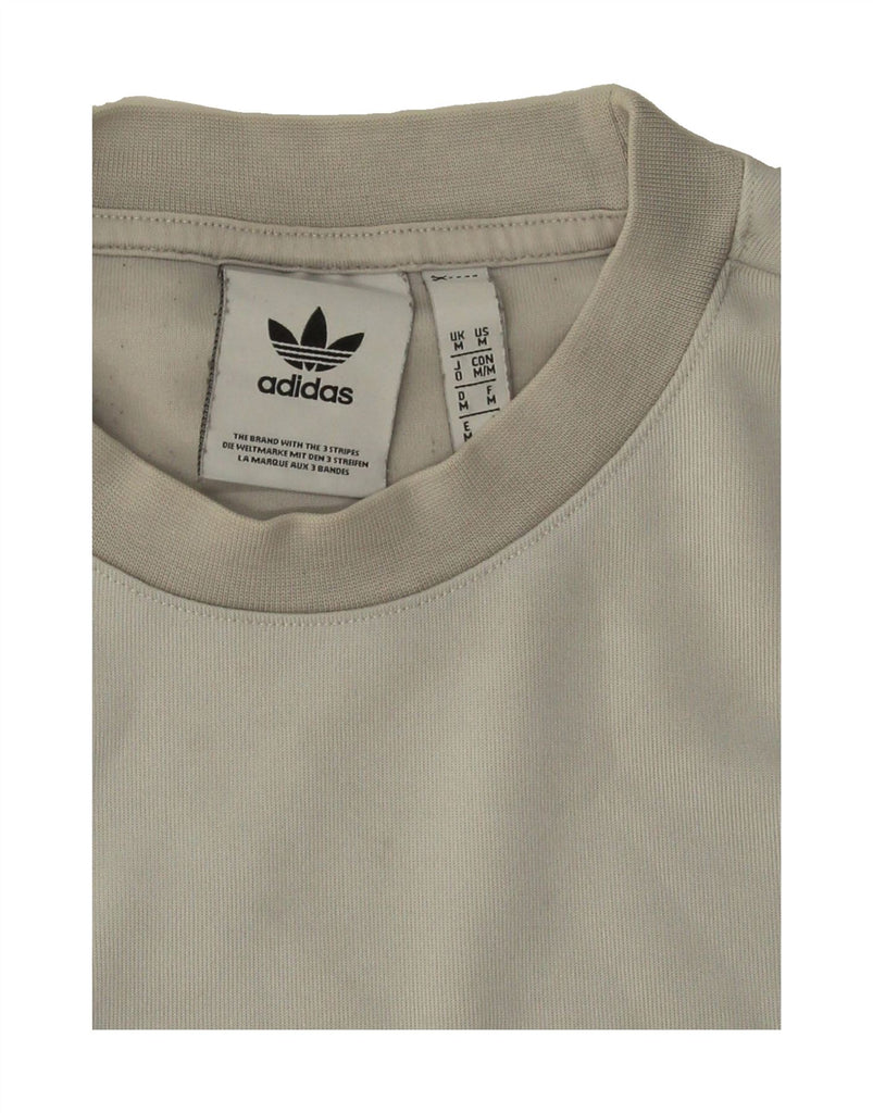 ADIDAS Mens Graphic Sweatshirt Jumper Medium Grey Colourblock Vintage Adidas and Second-Hand Adidas from Messina Hembry 