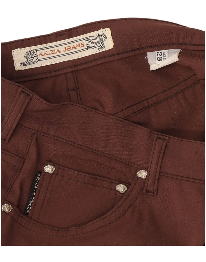 Krizia Womens Straight Casual Trousers W28 L29 Brown