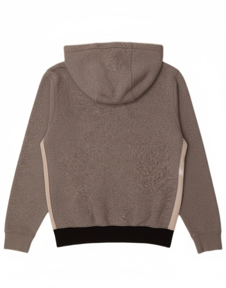 NIKE Mens Zip Neck Zip Hoodie Sweater XS Grey Colourblock Cotton