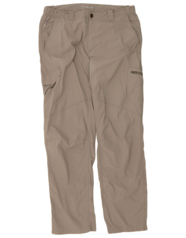 Columbia Womens Omni-Shade Straight Cargo Trousers W36 L32 Grey Nylon