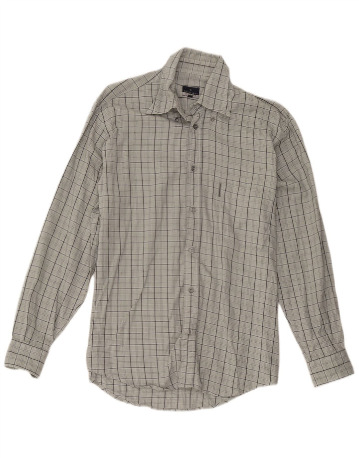 Trussardi Mens Shirt Medium Grey Check