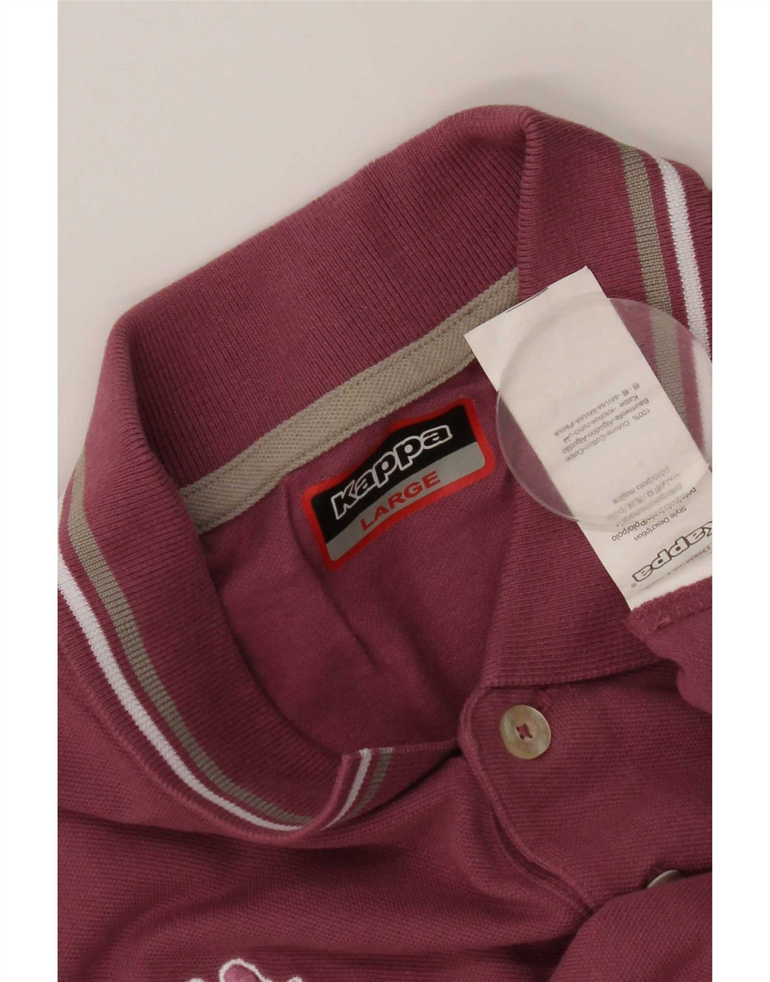 Kappa Mens Polo Shirt Large Pink Cotton