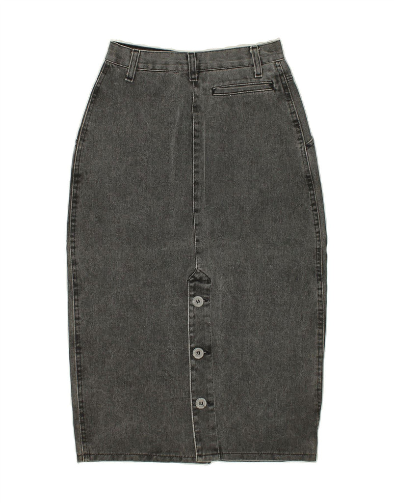 VINTAGE Womens Denim Skirt W26 Small Grey Cotton Vintage Vintage and Second-Hand Vintage from Messina Hembry 