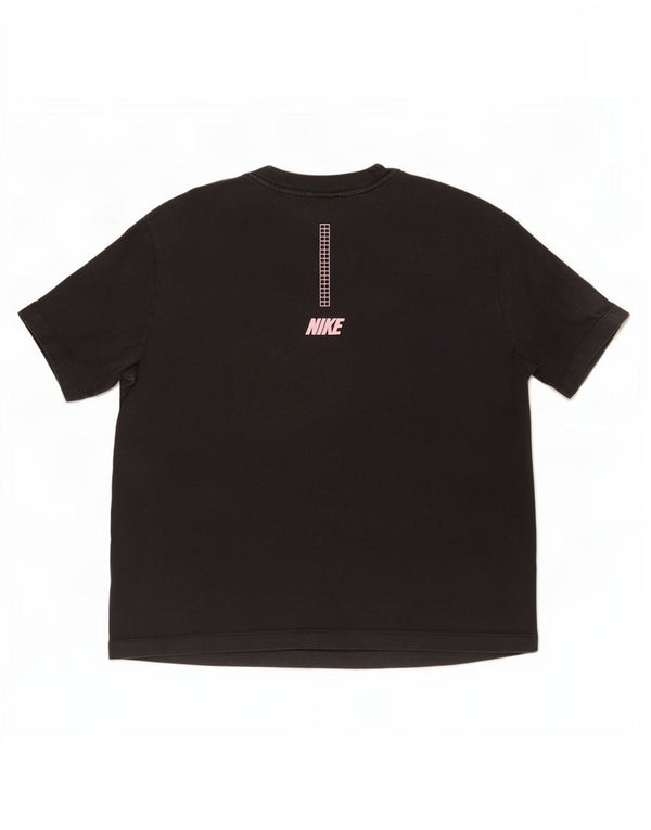 Nike Womens Oversized Graphic T-Shirt Top UK 10 Small Black Cotton