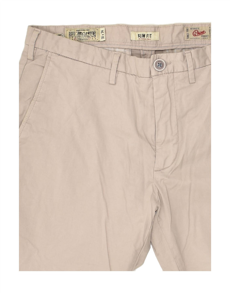 MARLBORO CLASSICS Mens Slim Chino Trousers W31 L30 Grey Cotton | Vintage Marlboro Classics | Thrift | Second-Hand Marlboro Classics | Used Clothing | Messina Hembry 