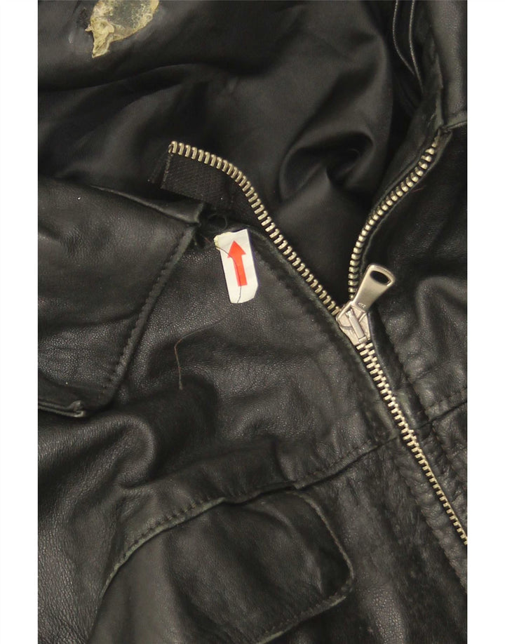 Vintage Mens Leather Jacket UK 38 Medium Black