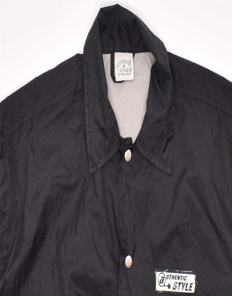 VINTAGE Mens Rain Jacket UK 40 Large Black Nylon | Vintage | Thrift | Second-Hand | Used Clothing | Messina Hembry 