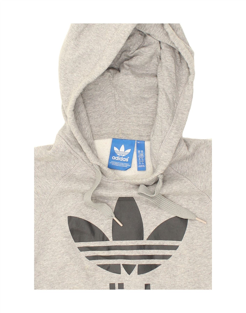 ADIDAS Mens Graphic Hoodie Jumper XS Grey Cotton | Vintage Adidas | Thrift | Second-Hand Adidas | Used Clothing | Messina Hembry 