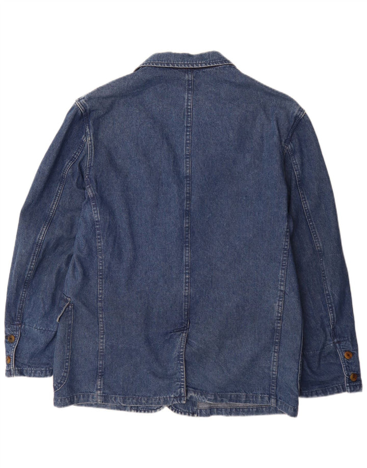 Valentino Womens Loose Fit 2 Button Denim Blazer Jacket IT 42 Medium Blue