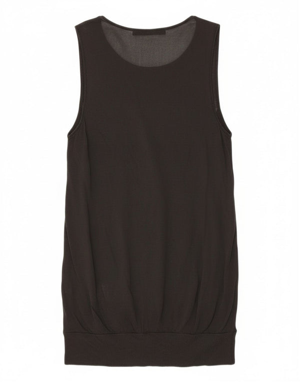 Trussardi Jeans Womens Graphic Sleeveless Bubble Dress UK 14 Large Black