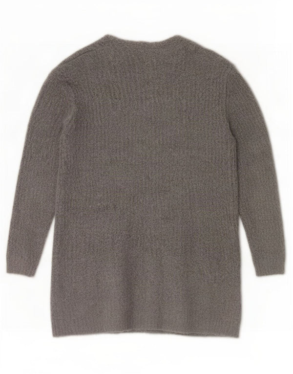 Marks & Spencer Womens Longline Cardigan Sweater UK 14 Medium Grey
