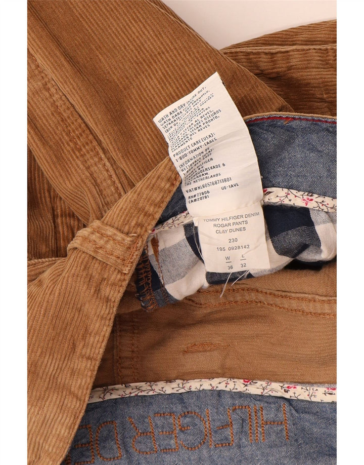 TOMMY HILFIGER Mens Bootcut Corduroy Trousers W36 L32 Brown Cotton
